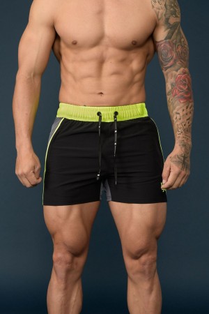 Young LA 101 Bodybuilding Short Shorts Zwart | MDUAS7391