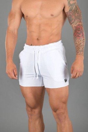 Young LA 102 Bodybuilding French Terry Shorts Wit | CBPLH0521