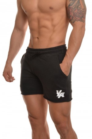 Young LA 102 Bodybuilding French Terry Shorts Zwart | MAYTH2346