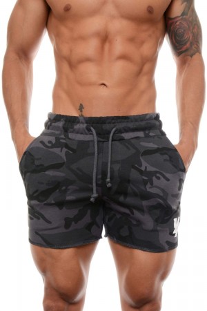 Young LA 102 Bodybuilding French Terry Shorts Camo | HRTXY3208