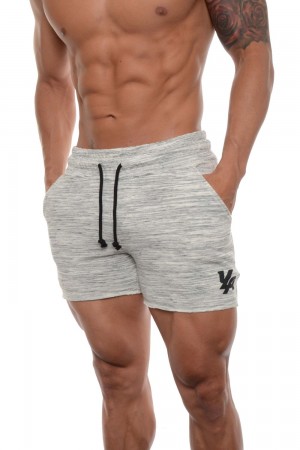 Young LA 102 Bodybuilding French Terry Shorts Lichtgrijs | FWMBV8451