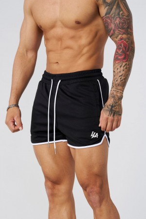 Young LA 1037 - Mesh Bodybuilding Shorts Zwart | PDRNY1736