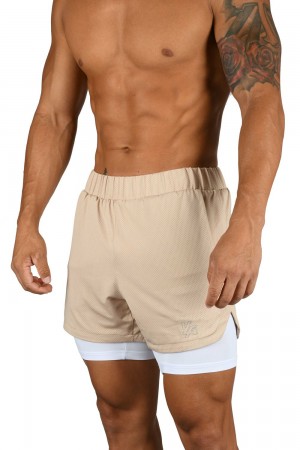 Young LA 105 Compression Shorts 2.0 Beige | SAYIH6427