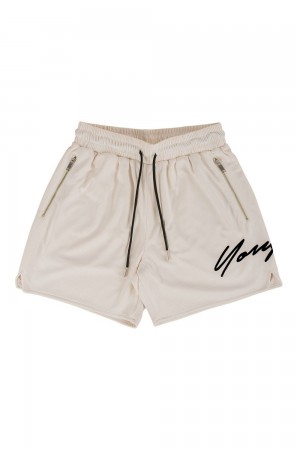 Young LA 115 Signature Shorts Beige | BVORY9745