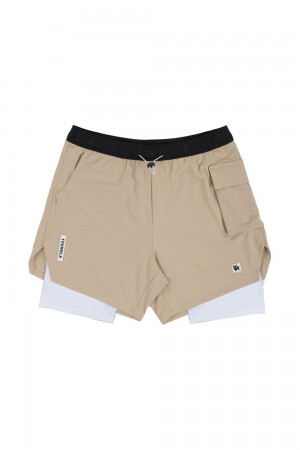 Young LA 121 Performance Line Compression Shorts Beige | ULGKC6732