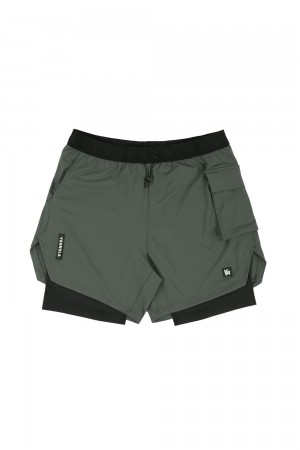 Young LA 121 Performance Line Compression Shorts Olijfgroen | XWCFO3105