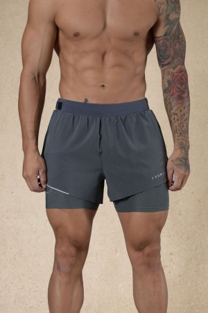 Young LA 124 - 6am Compression Shorts Grijs | JNMHA8176