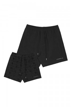 Young LA 136 - Reveal Swim Shorts Zwart | XWPTE6734