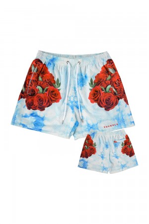 Young LA 141 The Block Party Shorts Blauw Rood | IFUYD8703