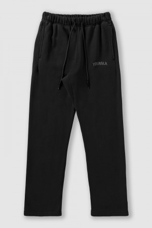 Young LA 2078 - Minimal No Cuff Joggers Zwart | JOXDP4301