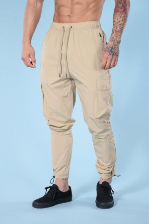 Young LA 218 Travel Cargo Joggers Beige | KILDU6925