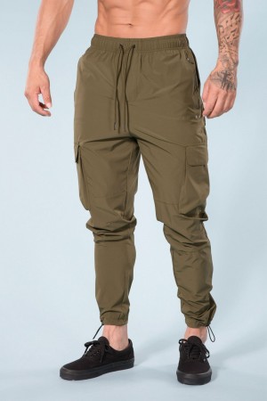 Young LA 218 Travel Cargo Joggers Olijfgroen | TNVAW0641