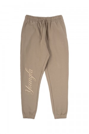 Young LA 245 Autograph Joggers Beige | ICEGH0249