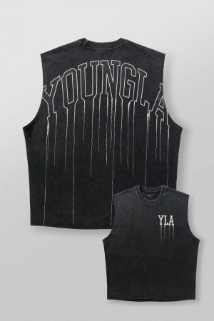 Young LA 3031 - Drip Muscle Tanks Zwart | GEKWT1930