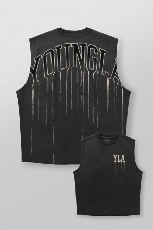 Young LA 3031 - Drip Muscle Tanks Zwart | WSFOE9210