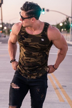 Young LA 314 Scoop Bottom Ribbed Tank Camo | RCMGB5932