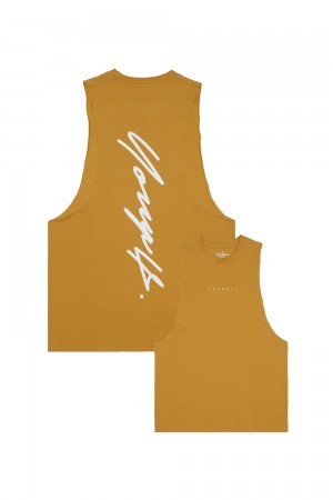 Young LA 323 Autograph Delt Tanks Geel | OUYTM3584