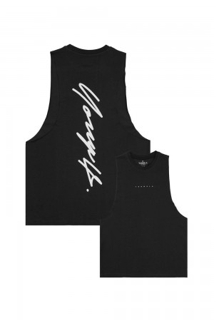 Young LA 323 Autograph Delt Tanks Zwart | IJHLQ9126