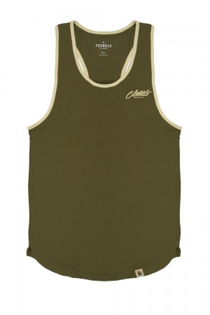 Young LA 324 Classics Stringer Tank Olijfgroen | EXSPK4159