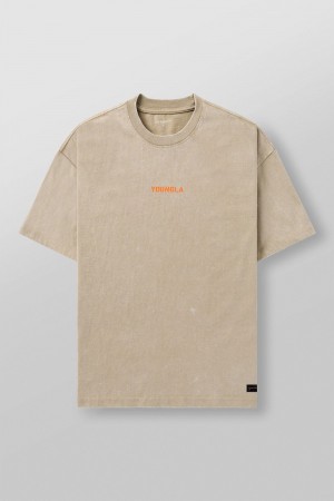 Young LA 4014 - Orange Emblem Tees Beige | CWSFZ4571