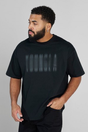 Young LA 4075 - Blurry Heavyweight Tee Donkerblauw | XGLMW3105