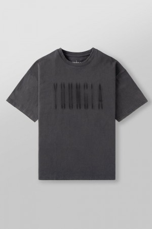 Young LA 4075 - Blurry Heavyweight Tee Grijs | UGMLZ1479