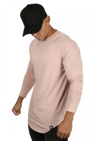 Young LA 410 Perfect Raglan Long Sleeve Shirts Roze | RYAUZ3540