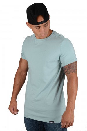 Young LA 411 Perfect Tee - Straight Bottom Aqua | ZPMOX1963