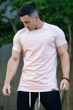 Young LA 411 Perfect Tee - Straight Bottom Roze | VKPQG6810