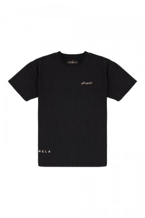 Young LA 414 Signature Tees Zwart | CJHVQ5278