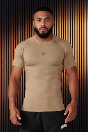 Young LA 425 - Iron Compression Tees Beige | LGDRO8920