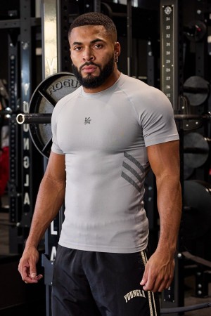 Young LA 425 - Iron Compression Tees Lichtgrijs | XKOHE4165