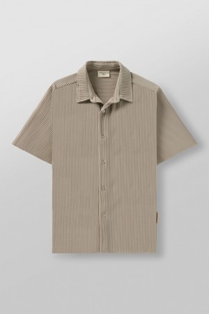 Young LA 448 - Pleated Festival Shirts Beige | OZFDB2189