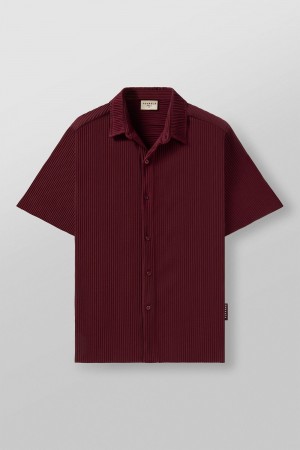 Young LA 448 - Pleated Festival Shirts Bordeaux | BAYET0546