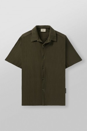 Young LA 448 - Pleated Festival Shirts Olijfgroen | DVMXW5472