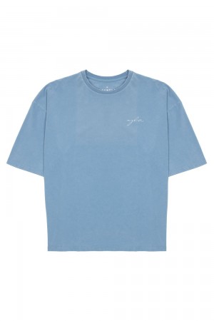 Young LA 464 Skyline Super Sized Tees Blauw | BFREL1435