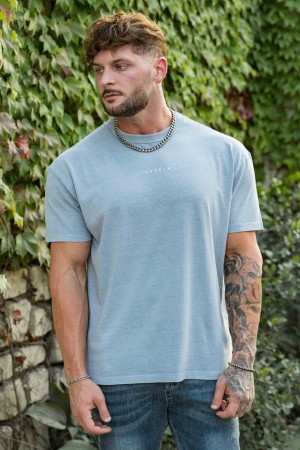 Young LA 472 - Mellow Logo Tees Blauw | JRKIC2305