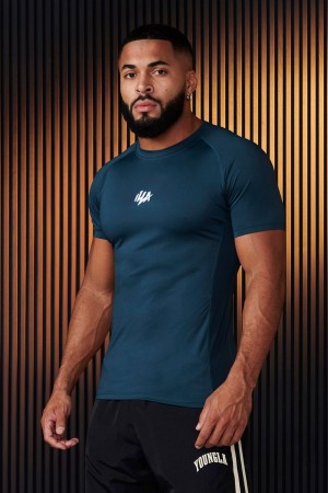 Young LA 474 - Speed Compression Tees Blauw | FHDWR6531