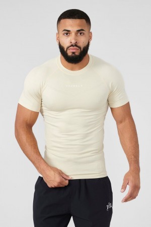 Young LA 475 Supervillain Compression Tees Beige | YQNTO5201