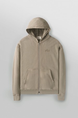 Young LA 514 - Monarch Zip-Up Hoodie 2.0 Beige | JBTPQ8024