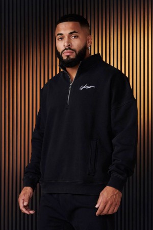 Young LA 520 - Sunday Quarter Zips Zwart | KNSPL7439