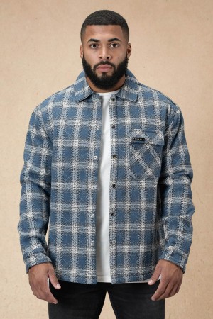 Young LA 556 High Profile Flannel Jacket Blauw | ZRUHB7203