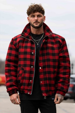 Young LA 563 Kingpin Jackets Rood Zwart | UQXAD3197