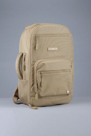 Young LA 730 Expedition Backpacks Khaki | BWIOM3917