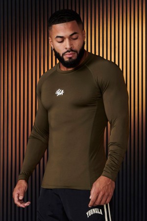 Young LA 802 - Speed Compression Longsleeves Olijfgroen | JCBRM8105