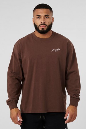 Young LA 805 Essential Longsleeves Donkerbruin | BYLED5160