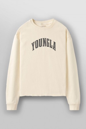 Young LA 826 - Uni Crewneck Wit | TXGMN7640