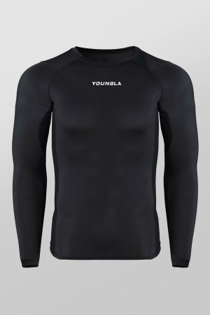 Young LA 830 - Flexfit Compression Longsleeves Zwart | PGLQM9784