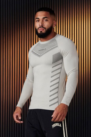 Young LA 833 - Superhero Compression Longsleeves Grijs | VXZWO9627