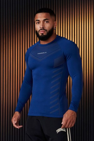 Young LA 833 - Superhero Compression Longsleeves Blauw | UJNEK6308